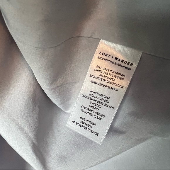 Lost + Wander blue purple floral puff sleeve midi dress medium - Picture 11 of 14